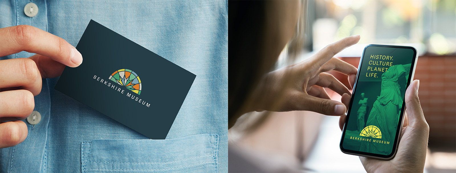 Logo and design mockups for Berkshire Museum by Gemini Creative