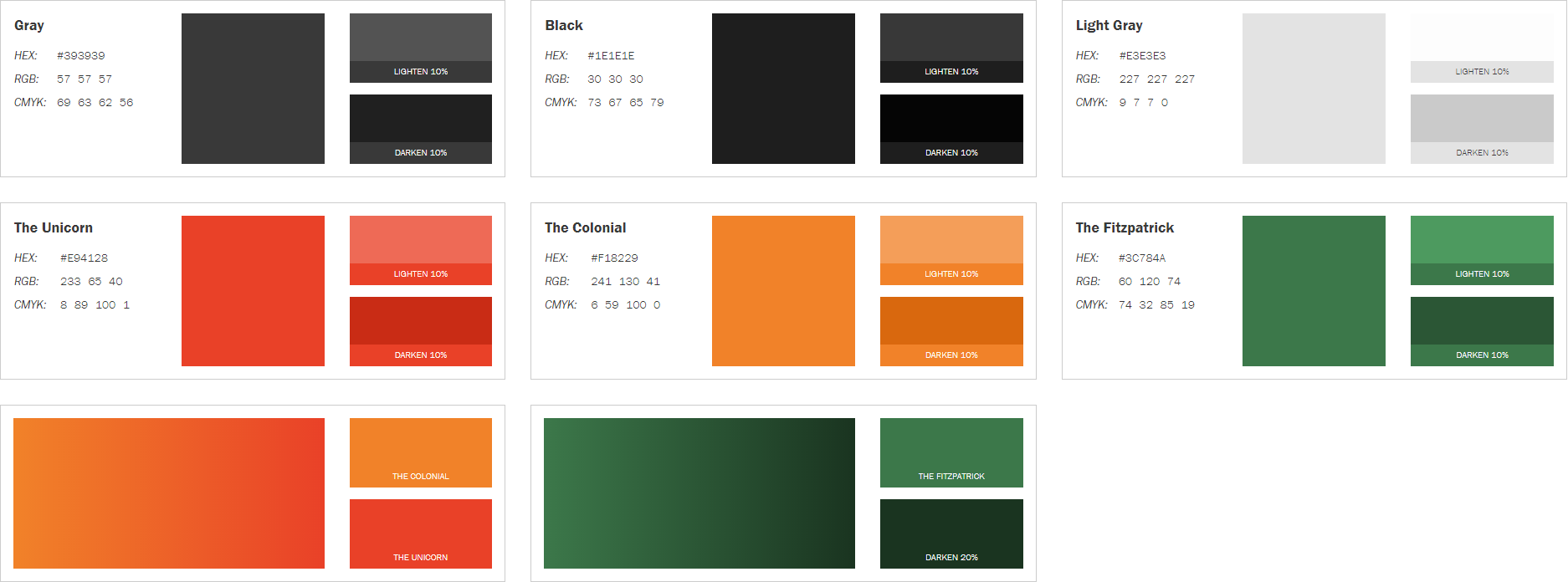 BTG color palette by Gemini Creative